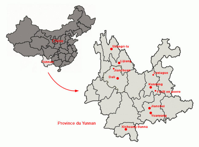 Yunnan carte