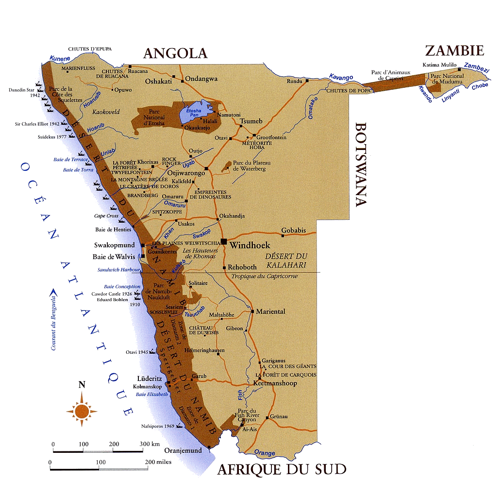 Carte namibie